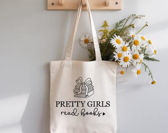 Torba Bookish Tote | Torba Book Lover | Torba płócienna Pretty Girls Read Books | Torba biblioteczna na prezenty dla czytelników