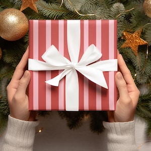Geschenkpapier: Retro Stripes rosa {Geschenkpapier, Geburtstag, Urlaub, Weihnachten}