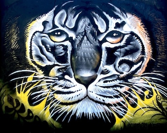 The Tiger mural , Archival giclee print