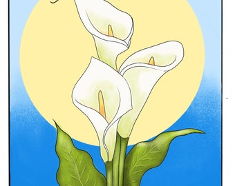 Calla lilies signed print