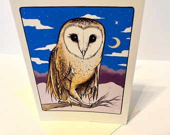 Barn owl ( Blank greeting card )