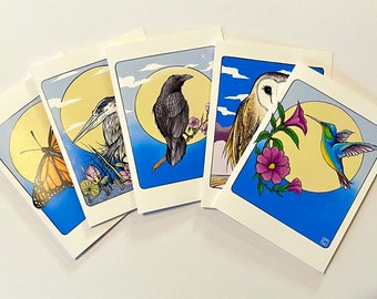 Animal Card Set of 5 ( Blank Greeting cards ) 4x6”