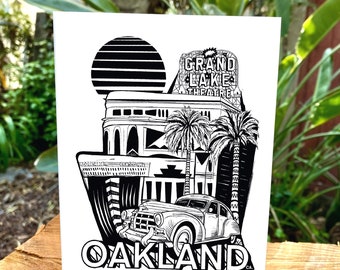 The Grand Lake theater Oakland  ( Blank Greeting card )