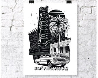 The mission theater SF small poster print 9x12”