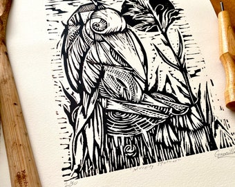 Morning statute #1 relief print