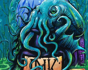 Cthulhu the dreamer , Archival giclee print