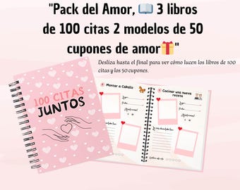 100 Citas para Parejas, Ideas Románticas, Juegos y Retos – Archivo PDF Digital para Imprimir, 50 cupones de amor