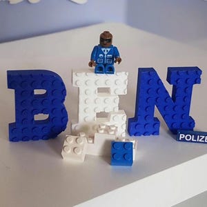 Letras con nombre inspiradas en Lego, decoración de habitación infantil, personalizadas, letrero para puerta o pared, regalos para niños, impresión 3D