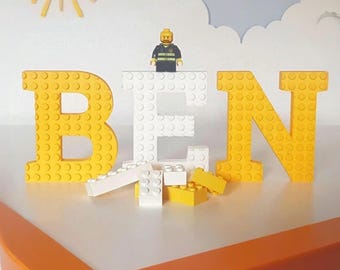 Large letters inspired by the block, children's room decoration, personalized, children's gifts, nameplate, lettering, 3D printing