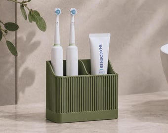 Japanese-style toothbrush holder, Oral-B and Philips toothbrush storage, oral care storage, Oral-B organizer, 3D printed