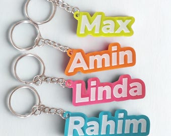Personalized name keychain, pendant for backpack and school bag, gifts for children, school enrollment gift