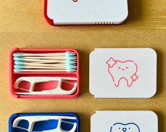 Storage box for dental floss and toothpicks, dental floss storage for travel, compact storage for oral care products