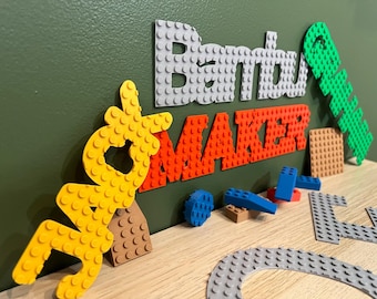 Letters lettering name clamp building style, children's room decoration, personalized, door sign, gifts children, 3D printing, name plate