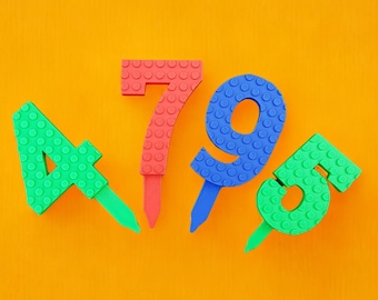 Cake number building block inspired, cake decoration, cake topper number, cake number, birthday boy and girl, cake topper