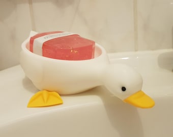 Soap dish in the shape of a duck, sponge holder kitchen, bathroom decoration funny, gift for duck lovers, 3D print