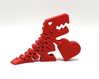 Small dinosaur with a heart and personalized text, small gift, small gift for partner or children, Valentine's Day gift
