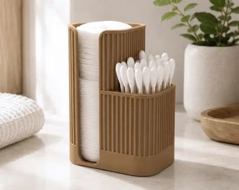 Cotton pad holders and cotton swab holders, cotton pad organizers, cotton pad dispensers, ear swab organizers, bathroom organizers, 3D printing, Japandi
