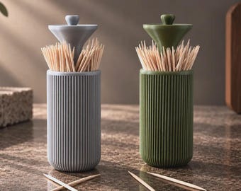 Japandi-style toothpick dispenser, toothpick container, toothpick storage, bathroom organizer, finger food accessory, 3D printed