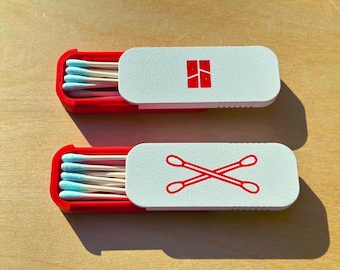 Cotton swab case for travel, ear swab container, cotton swab dispenser, bathroom organizer, bathroom storage container, 3D printed