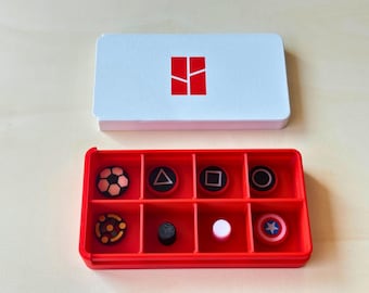 XL pillbox for on the go with sliding lid, 8 compartments, medication box, pill container, medication organizer