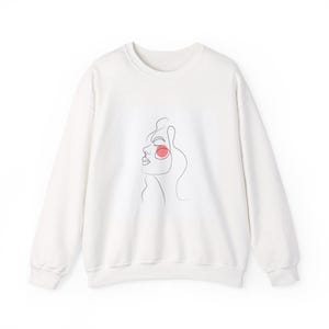 Chic Minimalist Crewneck Sweatshirt, Stylish Sweatshirt, Cozy Layering Piece, Art-Inspired Apparel, Gift for Her