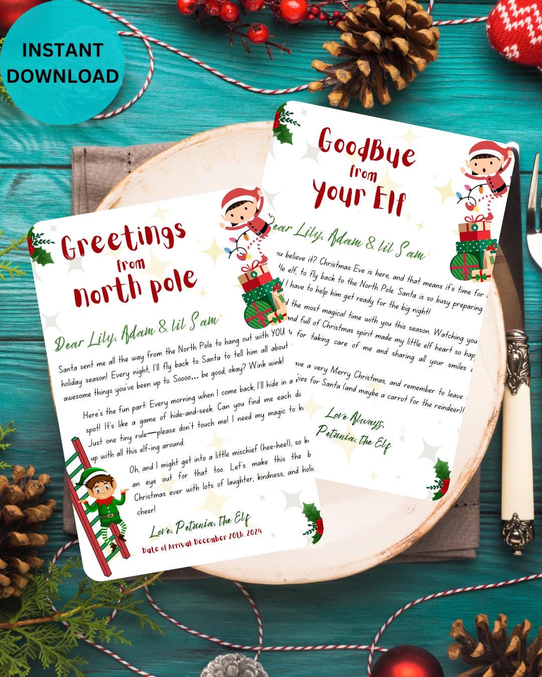 Elf First Arrival Letter Return Letter Set Visiting Letter Family