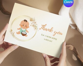 Annaprashan Thank You Card Template, Baby Rice Ceremony (Digital Download)