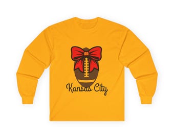 Kansas City Football Long Sleeve Tee, Unisex Tee, Christmas Shirt, Game Day Apparel, Holiday Gift, Sportswear, Casual Wear