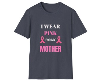 Pink Ribbon Awareness T-Shirt, Unisex Softstyle Tee, Gift for Mom, Cancer Awareness Shirt, Breast Cancer Support Apparel