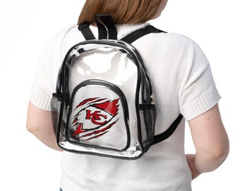 Clear Stadium Backpack for Game Day, Transparent Rucksack for Concerts, Perfect for Tailgating, Sports Events, Outdoor Festivals