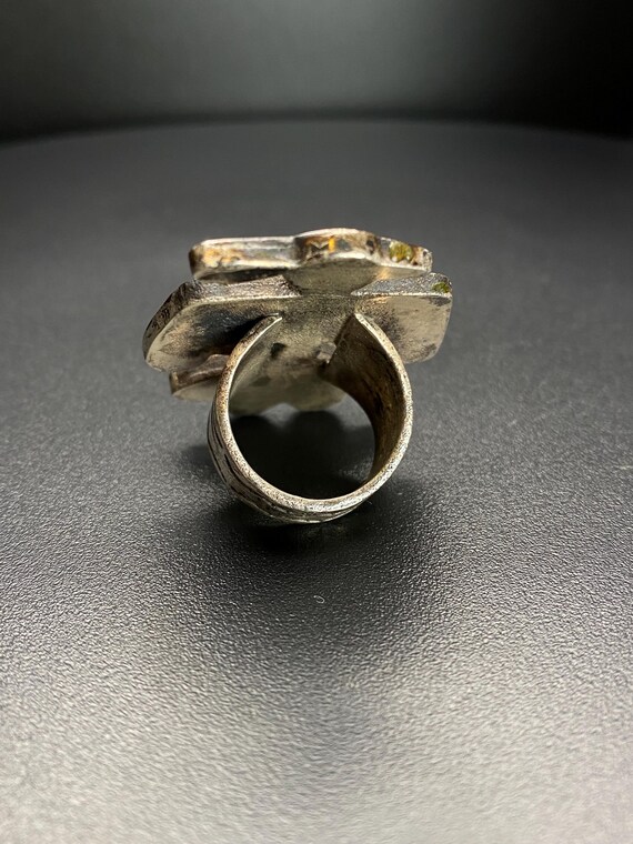 Vintage Large Thunderbird Statement Ring with Chi… - image 4