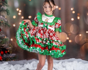 Lighted Christmas Sweater Dress: Santa Face With Red Boa - Size XS