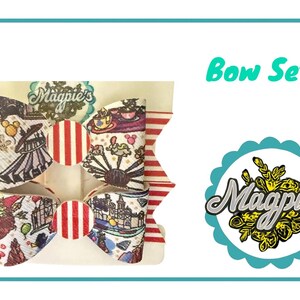Disney bows, Disney vacation hair, summer fun hair, clip bow barrette, toddler girl hair ties bows, gift for her, back to school, girl gift