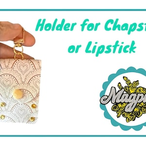 Lipstick lip balm holder, lip gloss keychain, travel keychain chapstick holder, purse charm keychain, back to school, backpack clip on