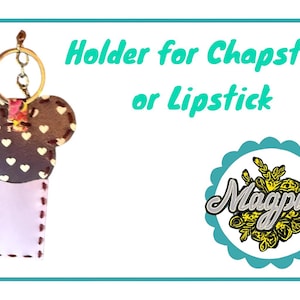 Lipstick or lip balm holder, lip gloss keychain, travel keychain chapstick holder, purse charm keychain, back to school, backpack clip on