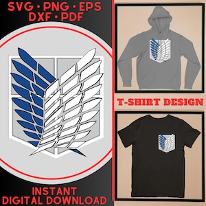 Ataque em Titan Svg, Anime Svg, Pacote SVG, Pacote de Anime, Camiseta Svg, Pacote de Camiseta Svg, Pacote Asas da Liberdade, Anime Png, Png