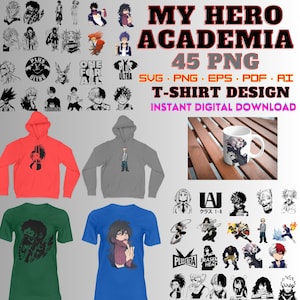 Mein Held Academia SVG-Bundle, Anime-Svg, 45 Png, 250 Dateien, Anime-Helden zwar, Png, Anime-Bundle Png, Anime Silhouette SVG, Anime-Charakter