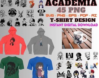 My Hero Academia SVG Bundle, Anime Svg, 45 Png, 250 Files, Anime Hero Svg, Png, Anime bundle Png, Anime Silhouette SVG, Anime Character