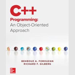 May include: A book cover with the title "C++ Programming: An Object-Oriented Approach" in red and black. Below the title are several colorful marbles. The authors' names are listed at the bottom.