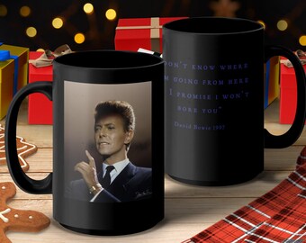 David Bowie Icon mug, Vintage Style Graphic, 80s 90s Music Lover Gift, Artistic Music Fashion, Signed by photographer