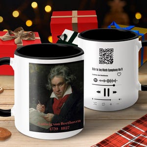 Beethoven Musical Mug, Classical Music Mug, Composer Mug, Portrait Mug, Gift for Musicians, Music Lover Gift, Beethoven, Famous Composer