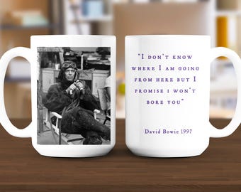 Retro Iconic David Bowie mug, Vintage Art Graphic mug, Classic Star mug, Unique Gifts, Signed by photographer