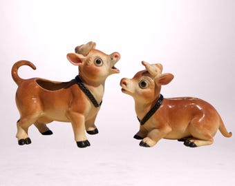 Vintage Adorable Cow Cream and Sugar Set