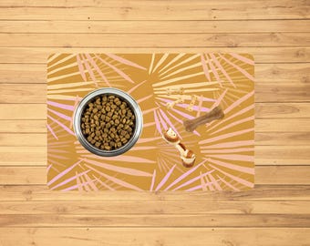 Tapete elegante para comida de mascotas: tapete de poliéster elegante, antideslizante, colores otoñales