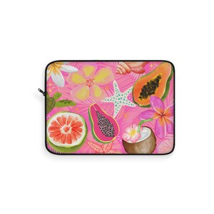 Tropical Fruit Laptop Sleeve, Colorful Laptop Case, Summer Vibe Tech Accessory, Beach Lover Gift, Cute Laptop Bag
