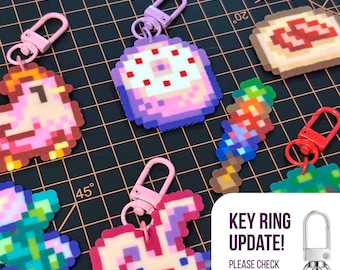 Stardew Valley Pink Pixel Art Love Themed Keychain, Phone Charm & Magnet