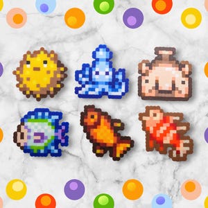 Stardew Valley Fish Fridge Magnet | 5mm Perler Bead Art | Ocean Theme
