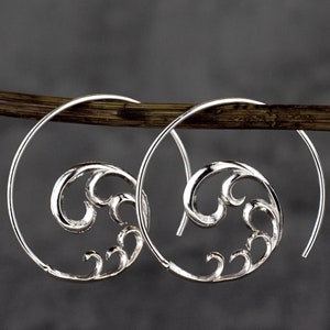 925 Sterling Silver Ornament Spiral Earrings image 5