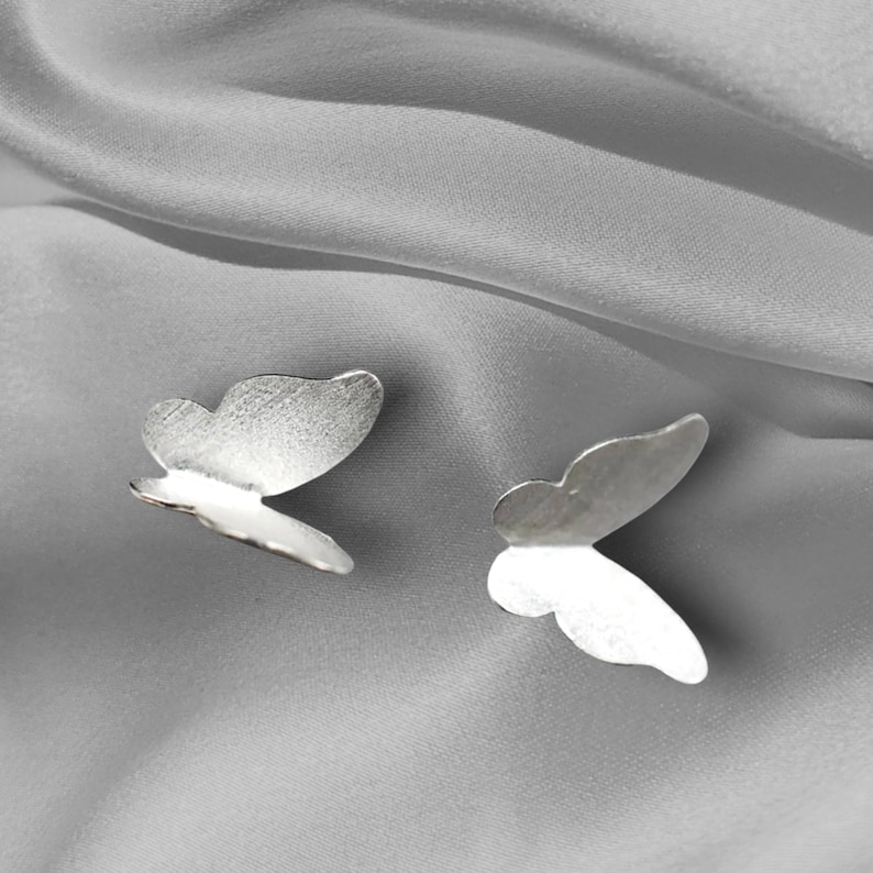 Butterfly Studs Earrings 925 Sterling Silver Metamorphosis Butterflies Symbolic Rebirth Mother Daughter Jewelry Remembrance Spiritual Gift image 6