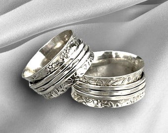 SPINNER Ring - 925 Sterling Silber Meditation Ring - Echt Silber Ring für Freund - UNISEX Spinner Ring - Spirituelle Geschenk Idee - Schmuck Box